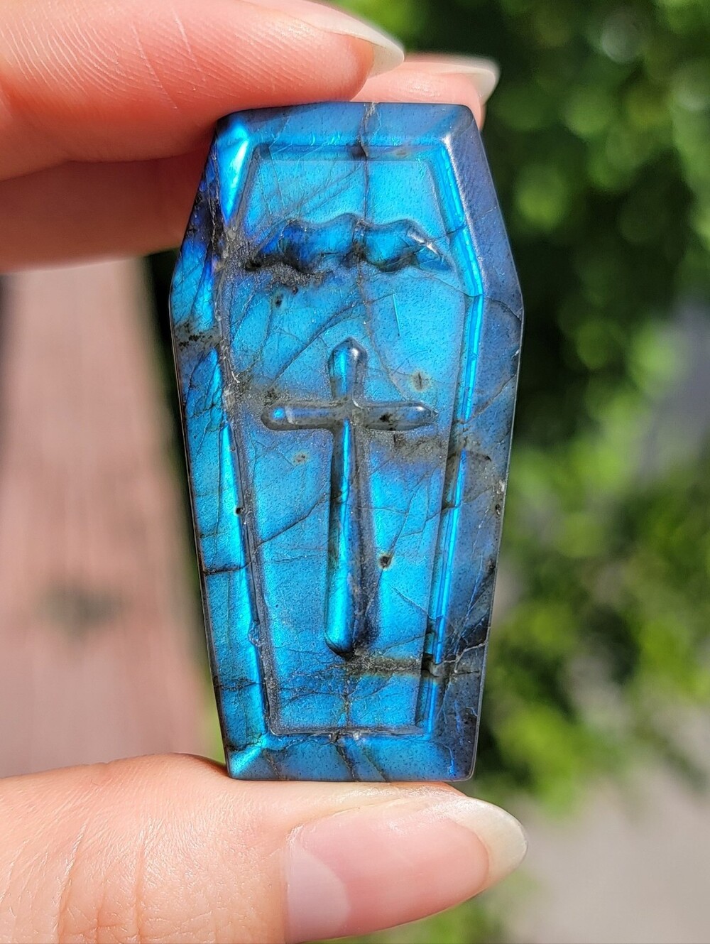 (#2)  NEW 1.95" LABRADORITE CASKET